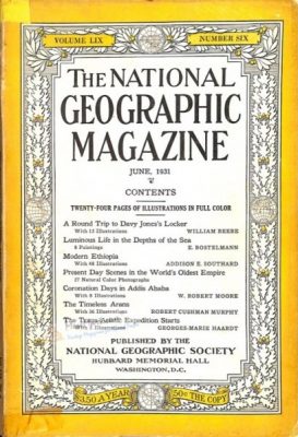 Cover of 'National Geographic', June 1931. 